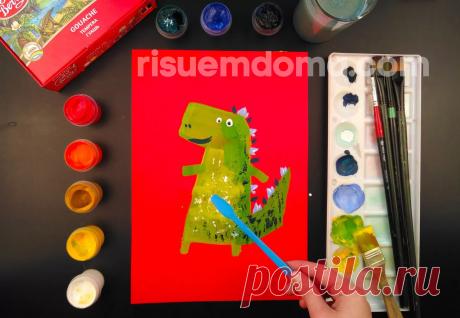 ✔Как рисовать тиранозавра - бесплатные фото уроки для детей.