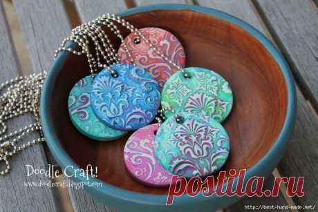 Подвеска для украшений и декоративное блюдо из пластики от Natalie. Мастер-классы