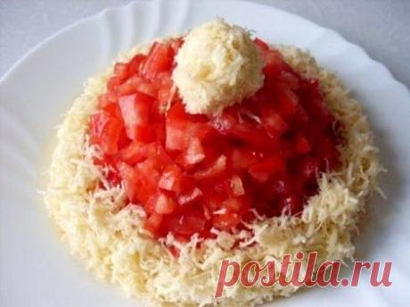 Новогодний салат "Шапка Деда Мороза"