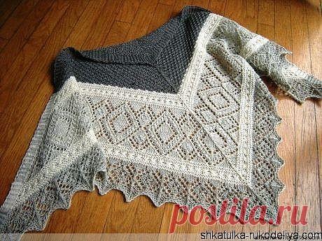 Треугольная шаль «Миральда». Схема. описание на сайте https://shkatulka-rukodeliya.com/vyazanie-spitsami/sh..