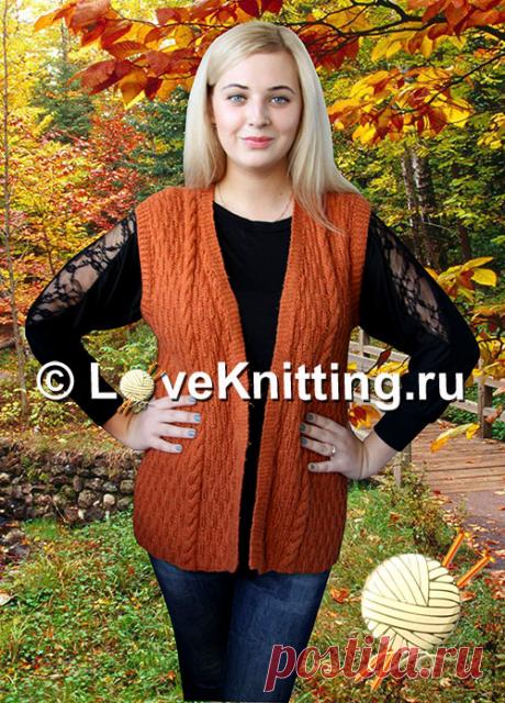Жилет без застежки | Loveknitting.ru
