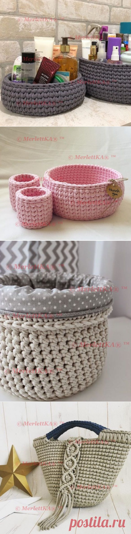 ПОДБОРОЧКА ПО СУМКАМ И ТЕКСТИЛЬНЫМ КОРЗИНКАМ ❤ ВЯЗАНИЕ КРЮЧКОМ / Всё из мира рукоделия (изучаю и делюсь различными техниками и видами рукоделия)