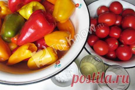 Рецепт: Лечо из перца и помидор на зиму