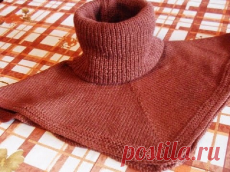 Как связать манишку на машине?