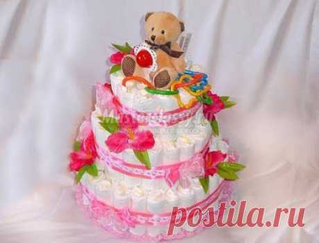 Торт из памперсов своими руками.