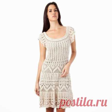 Мир хобби: Летнее ажурное платье (вязание крючком)