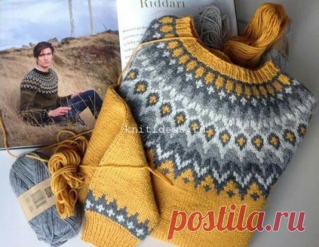Узор для свитера Лопапейса | Вязаные Идеи.