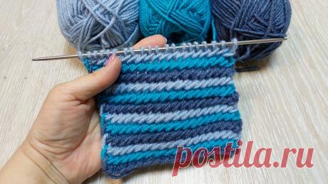 Плотный и многоцветный узор для вязания спицами - детских пледов, кардиганов, снудов и т.д. Описание и видеообзор. | Юлия Жданова | Яндекс Дзен