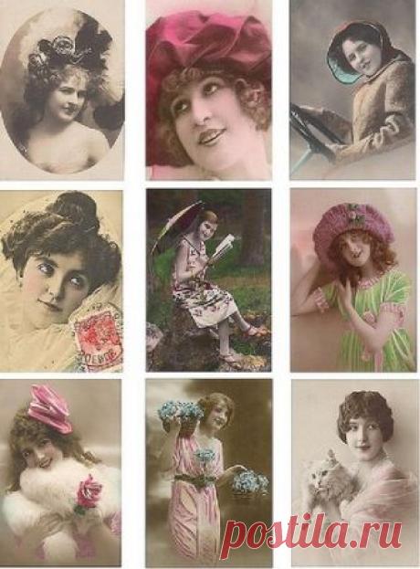 Дамочки (vintage ladies) ... 29 картинок для рукоделия