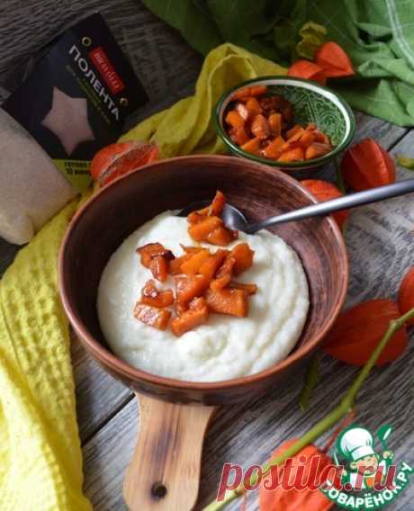 Каша с рисовой полентой и тыквой. Очень нежная молочная каша с рисовой полентой и обжареной на сливочном масле сладкой тыквой - отличный завтрак в начале дня или прекрасное завершение на ужин. Рекомендую.