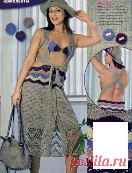 Вязание крючком: оригинальный комплект (юбка, бюстье, шляпа, сумка) своими руками | Идеи для семьи | Рукоделие: вышивание, вязание, плетение, шитье, изготовление мебели
