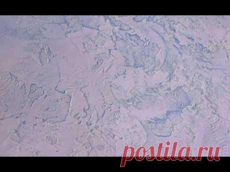 Фактурная штукатурка марсельский воск в стиле зимний пейзаж