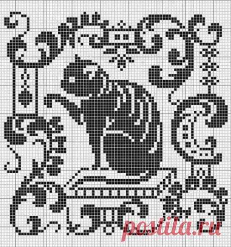 Многоликая монохромная вышивка крестом