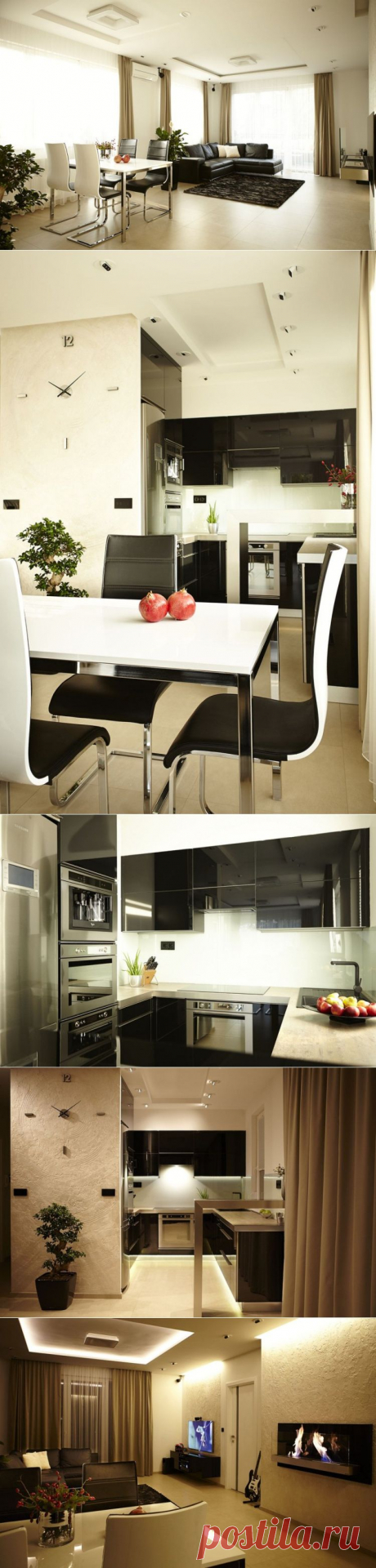 Интерьер этой стильной квартиры, площадью 70 квадратных метров, разработан дизайнером Kate Koppany в самом центре Будапешта, Венгрия.