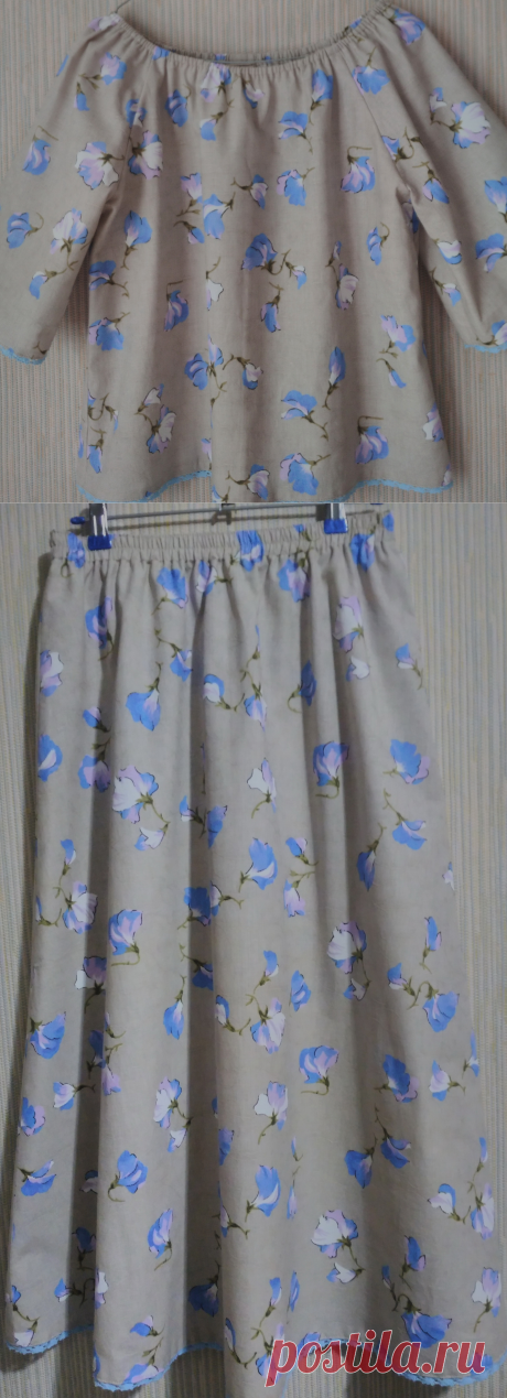 Блузка и юбка "Душистый горошек" из натурального льна., Мастерская Ручной работы "Радостная одежда", Мастер "NadezhdaRadost" LangeSTORE Международный ГиперМаркет Ручной Работы, Подарков и Сюрпризов