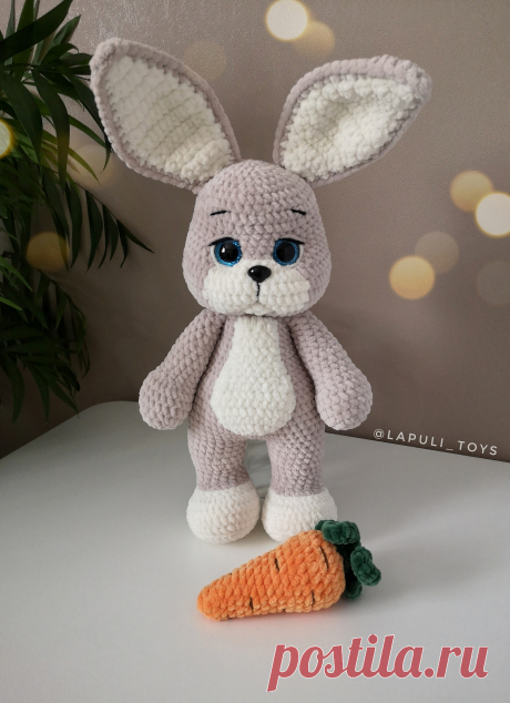 Заяц ручной работы. Игрушка ручной работы. Вязаный зайчик