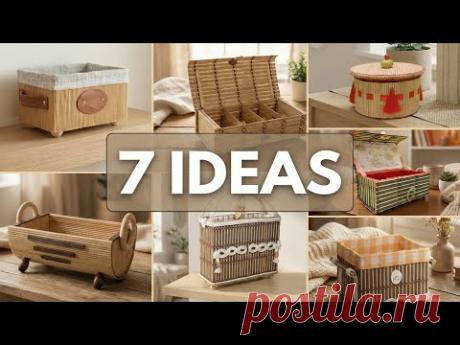 ХВАТИТ ТРАТИТЬ ДЕНЬГИ! 🛑 7 Шикарных Коробок для Хранения БЕСПЛАТНО (Своими Руками)