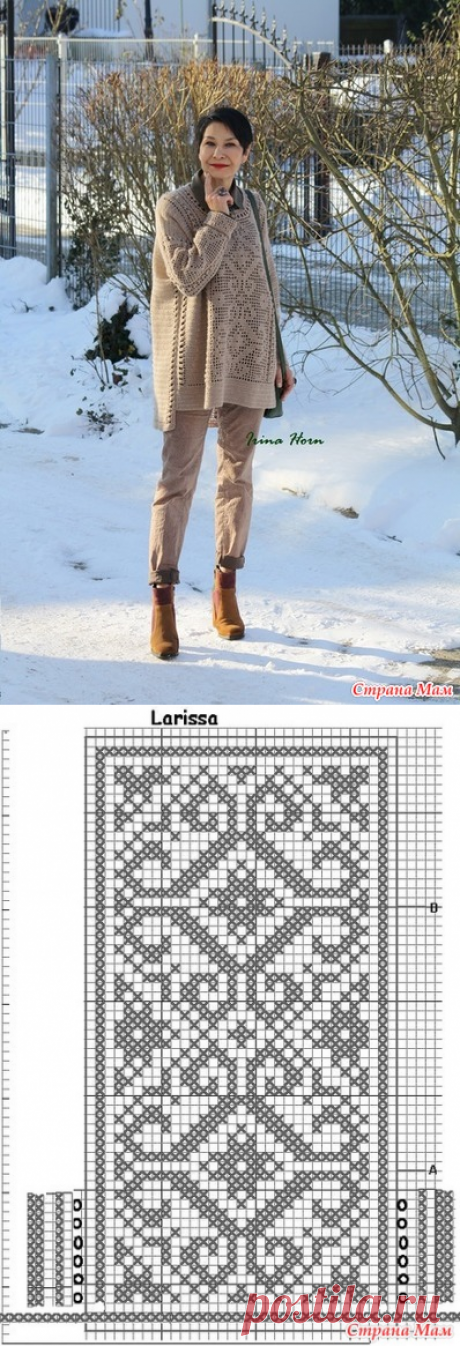 Джемпер в рустикальном стиле. Крючок. Схемы и описание. (Irina Horn) - Вязание - Страна Мам