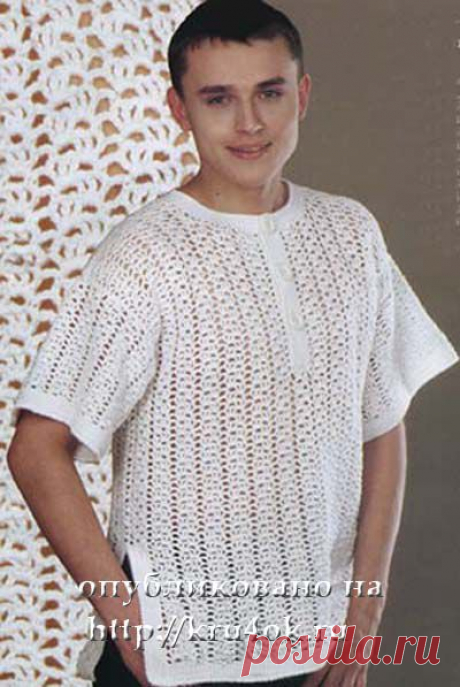 Мужской летний джемпер - вязание крючком на kru4ok.ru