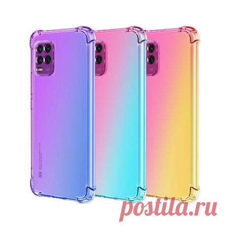 Bakeey Gradient Color with Four-Corner Airbag Shockproof Translucent Soft TPU Pr - US$6.49