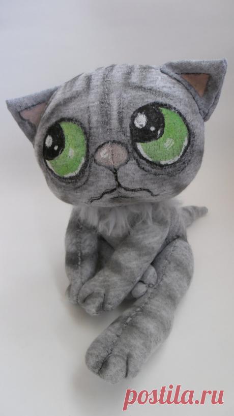 кот "Обидели" - ручная работа