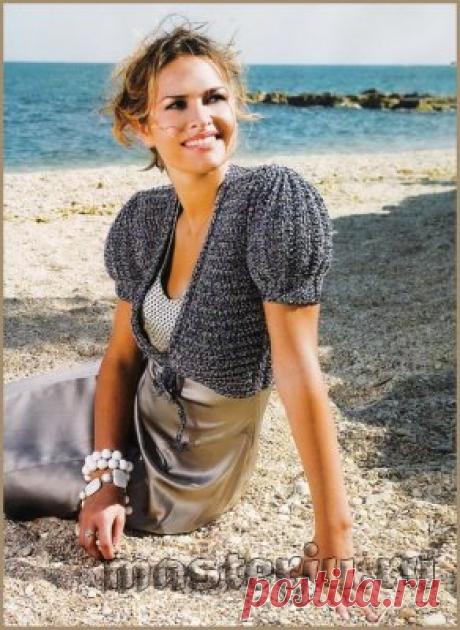 Болеро с рукавами-фонариками вязаное спицами » Мастерю - все своими руками