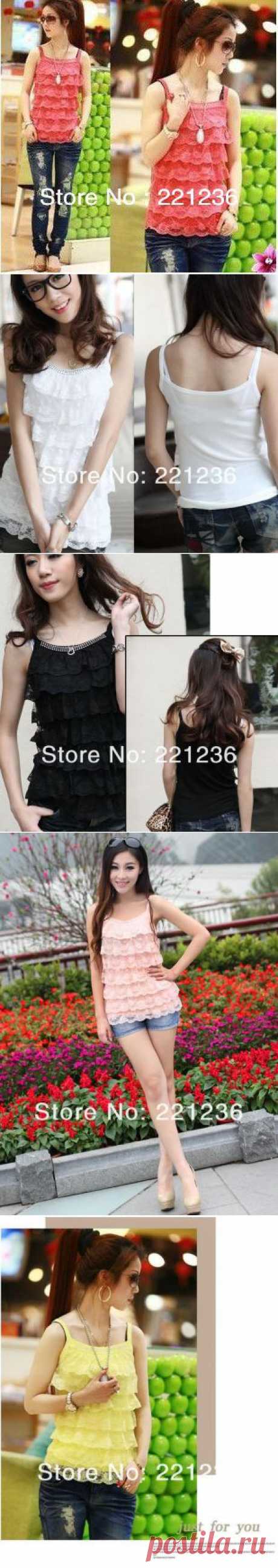 Бесплатная доставка 2013 Новый прибытие сладкий торт слой кружева Лифчик жилетки шифона топы 5 цветов Жилеты, принадлежащий категории Майки и относящийся к Одежда и аксессуары на сайте AliExpress.com