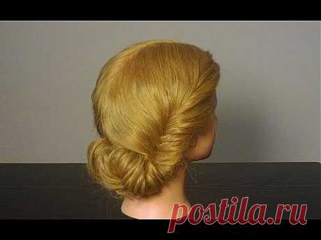 Повседневная прическа. Easy updo for everyday. How to fishtail braid - YouTube