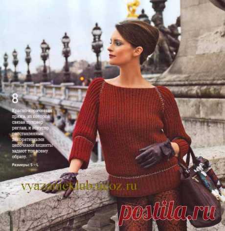 пуловер с рукавами реглан - вязание спицами для женщин - каталог файлов - вязание для детей