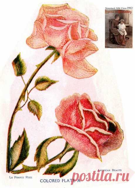 вышивка гладью розы: 27 схем - свое рукоделие