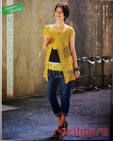 Удачная модель: жилет-туника крючком