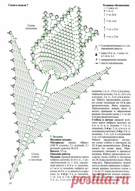 Вязание крючком цветы листья схемы для начинающих