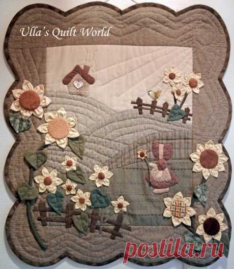 Ulla's Quilt World: Sue Bonnet quilt - wall hanging