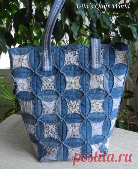 Ulla's Quilt World: Quilted pouch and bag + Cathedral window quilt bag