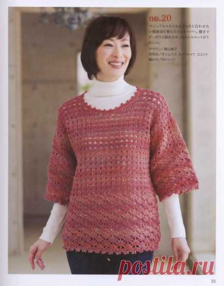 Женский пуловер из двух частей с короткими рукавами и круглым вырезом из толстой линии-Галерея женской одежды-Weaving Life