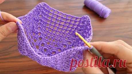 SUPERB BEAUTIFUL 😉 MUY BONİTO Super easy Very useful crochet decorative basket mesh bag making.