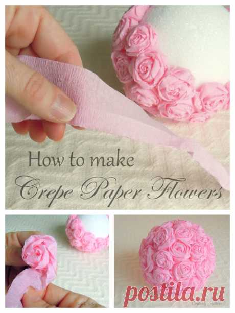 Crepe Paper Flowers Craft Idea