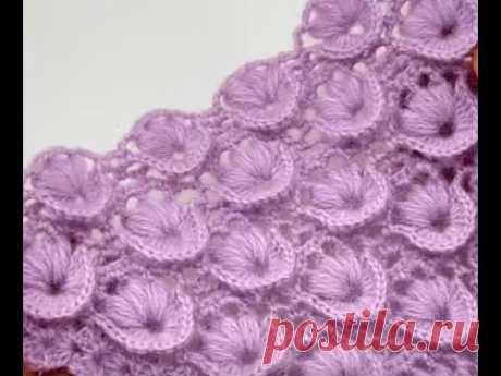 Невероятно ПРОСТАЯ и красивая ШАЛЬ..вязание  КРЮЧКОМ  crochet shawl ( шаль № 398)