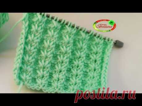 №64 Сказочно красивый узор спицами для шапочки или детских вещей  Knitting pattern