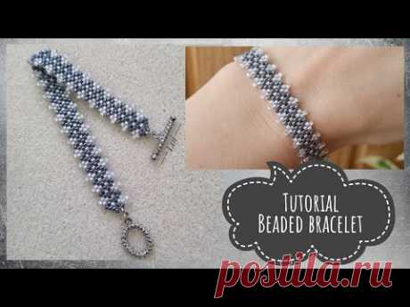 МК - Браслет из бисера мозаичным плетением | Tutorial - Beaded bracelet with mosaic weaving