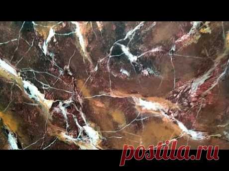 PROSESNYA MUDAH !! Buat Motif Marmer Warna Coklat Tua !! Marble Paint Trick