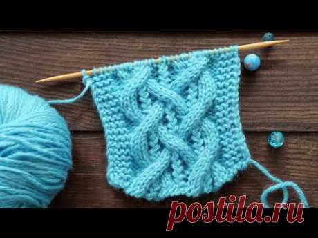 «Колоски в аранах» спицами ✈ «Spikelets in arans» knitting pattern