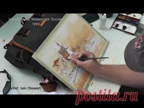 Watercolor Landscape painting Demonstration Artist Iain Stewart USA real-time full version