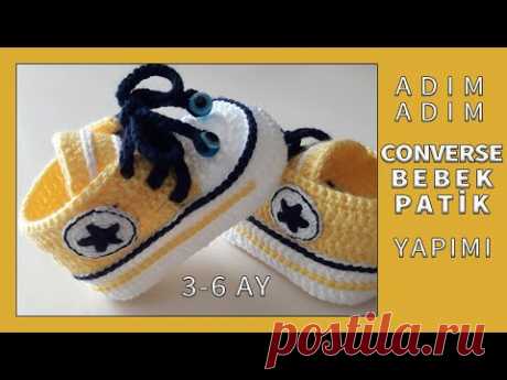 Converse Bebek Patik Yapımı | Detaylı Anlatım Tam Ölçü | Taban 10,5 cm | 3-6 Ay