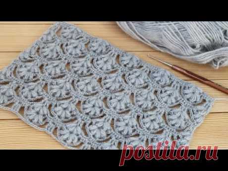 АЖУРНЫЙ УЗОР вязание крючком💎 Оnly 3 rows of easy and beautiful crochet stitch scarf, blouse Pattern