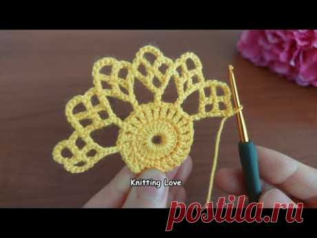How to make crochet💥 very easy crochet flower motif Knitting pattern Çok Kolay Tığ işi örgü Model