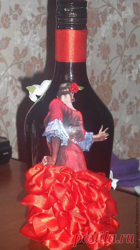 Декор Бутылки Дама В Платье