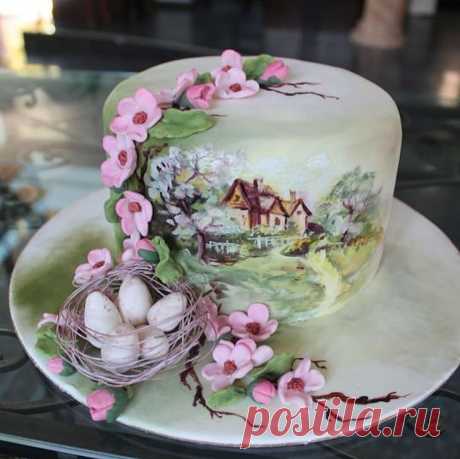 Красивое оформление торта