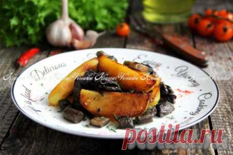 Картошка с замороженными лесными грибами на сковороде - 8 пошаговых фото в рецепте
