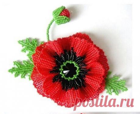 Маки из бисера